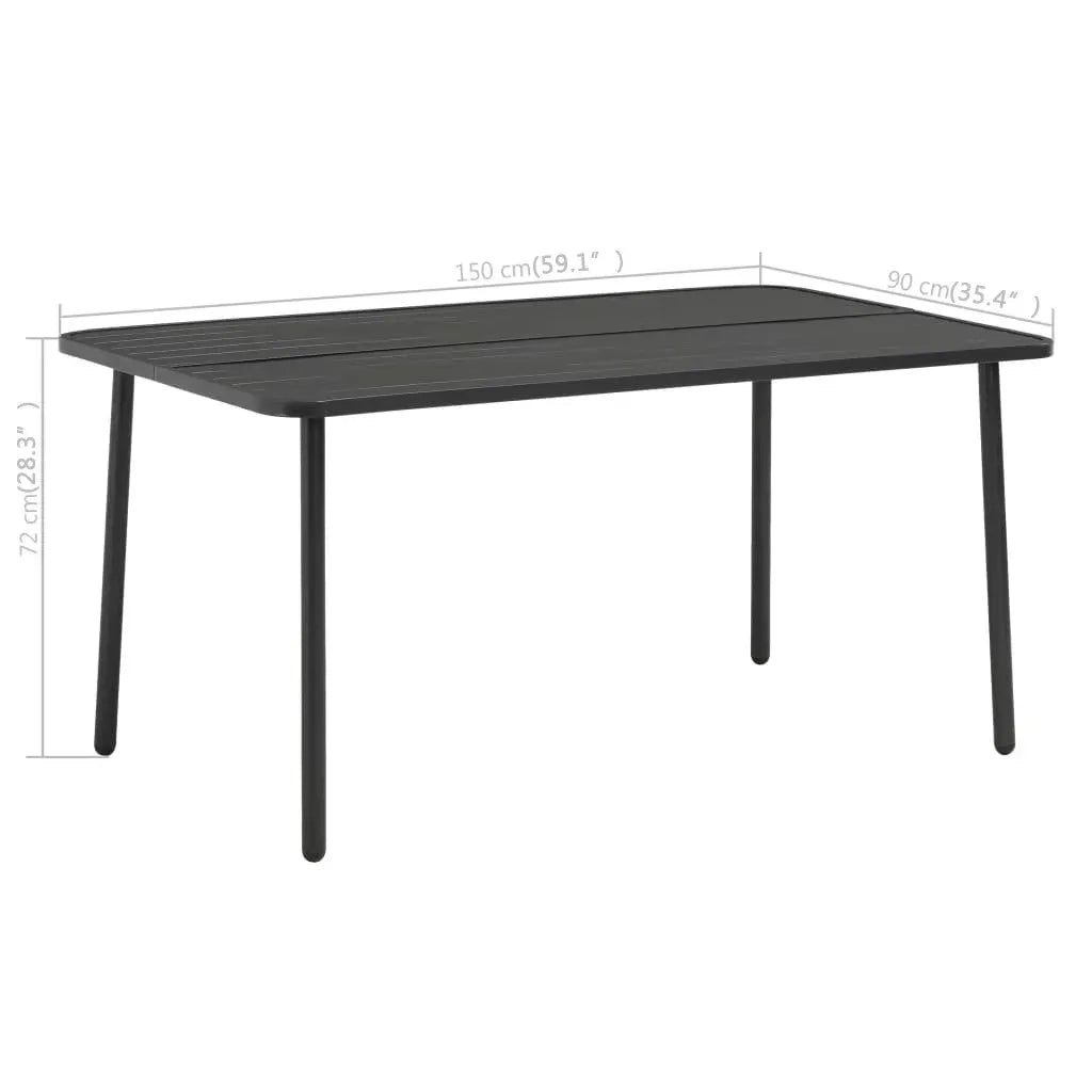 Set Mobili da Pranzo per Giardino 5 pz in Acciaio Grigio Scuro 3074475
