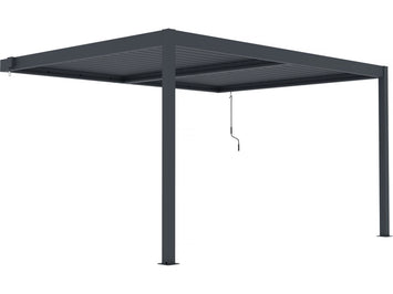 Pergola addossata in alluminio "Windsor" - Grigio antracite - 3 x 4 m