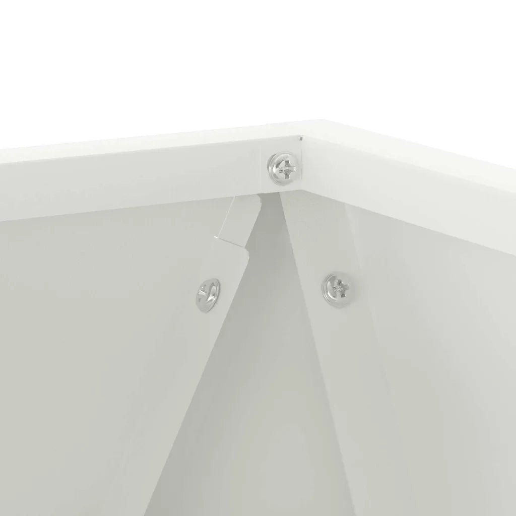 Fioriera 2 pcs Bianco 30 x 30 x 30 cm Acciaio