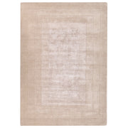 Tappeto stile moderno in viscosa e lana realizzato a mano rettangolare 160 x 230 cm beige