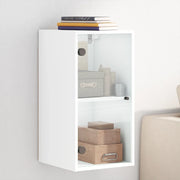 Mobile a Muro con Ante in Vetro Bianco 35x37x68,5 cm