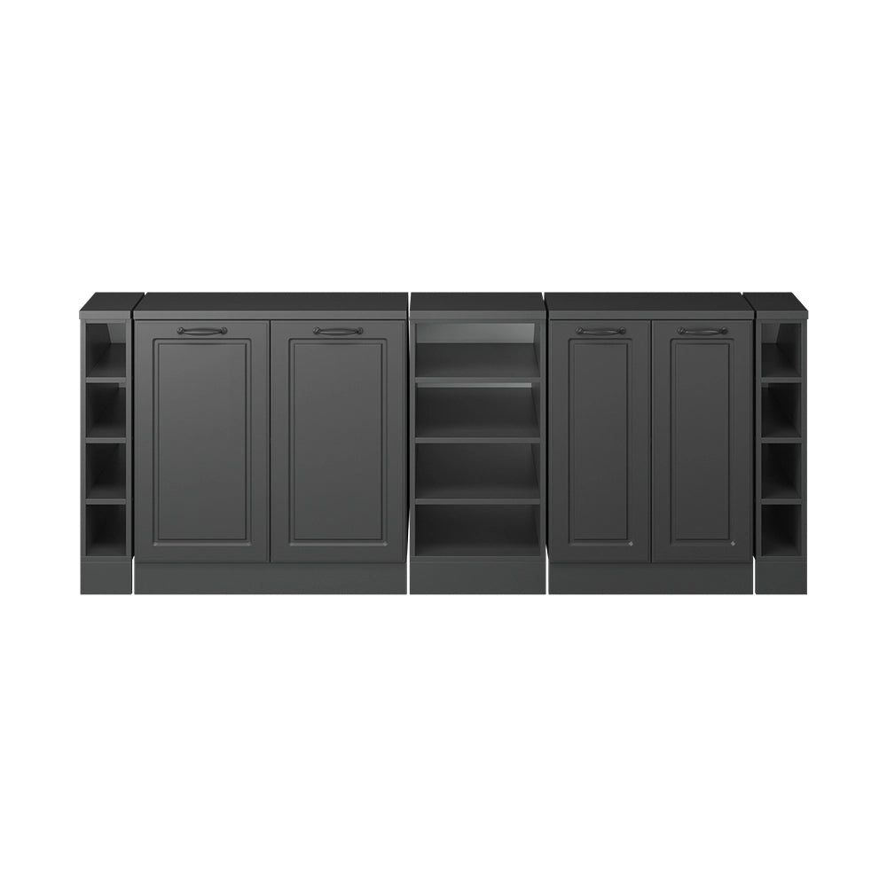 Mobile cucina sottotetto R-Line Antracite rustico/Antracite 210 cm Set di 5 carcasse armadio profondità 60 cm Vicco