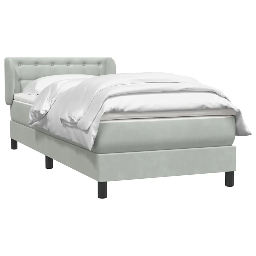 Giroletto a Molle con Materasso Grigio Chiaro 80x220 cm Velluto 3317883