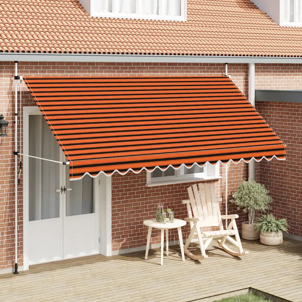 Tenda da Sole | Tenda parasole Retrattile Manuale 400 cm Arancione e Marrone