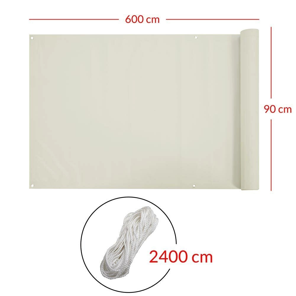 Telo Copertura Frangivista Frangivento Ringhiera Protezione Vento Balcone Beige