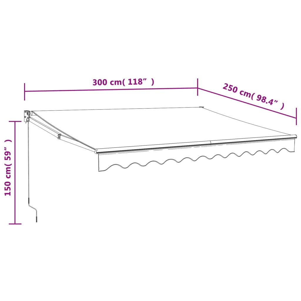 Tenda Sole Automatica Retrattile Arancione e Marrone 3x2,5 m 3154491