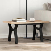 Tavolino Salotto Telaio a Y 80x50x40,5 cm Legno Pino e Acciaio 3282772