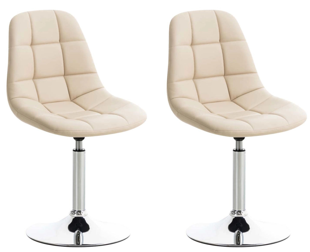 Set di 2 sedie Emil in similpelle crema