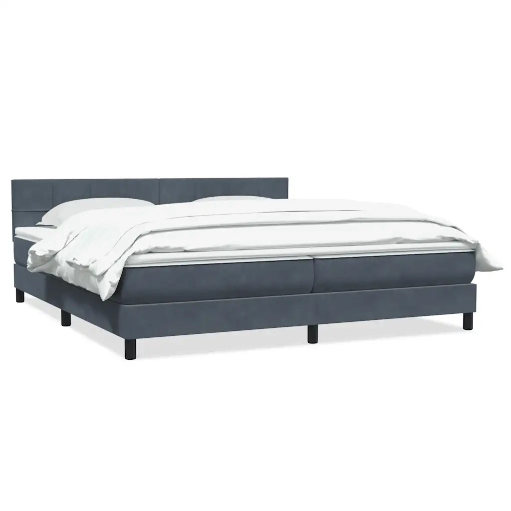 Giroletto a Molle con Materasso Grigio Scuro 180x210 cm Velluto 3316222