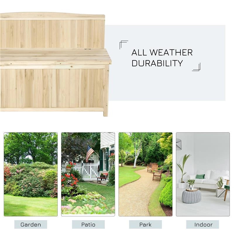 PANCHINA CONTENITORE IN LEGNO DA GIARDINO CON SCHIENALE 115X45X75 CM