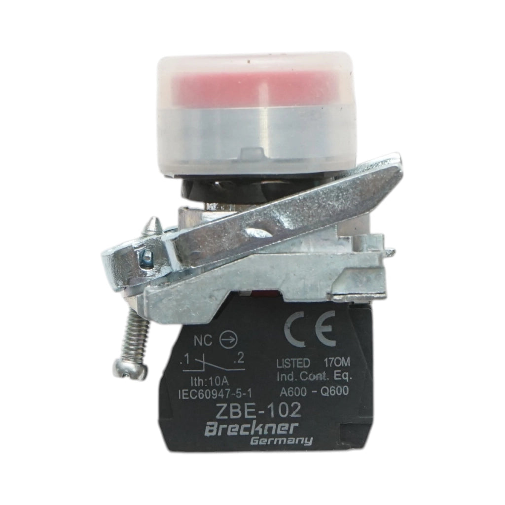 Pulsante rosso con coperchio protettivo IP65 1NC, 40mm TB4-BP42 Breckner Germany