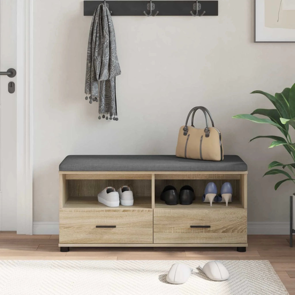 Panca per ingresso con cuscino Rovere Sonoma 100 x 38 x 46 cm 891466