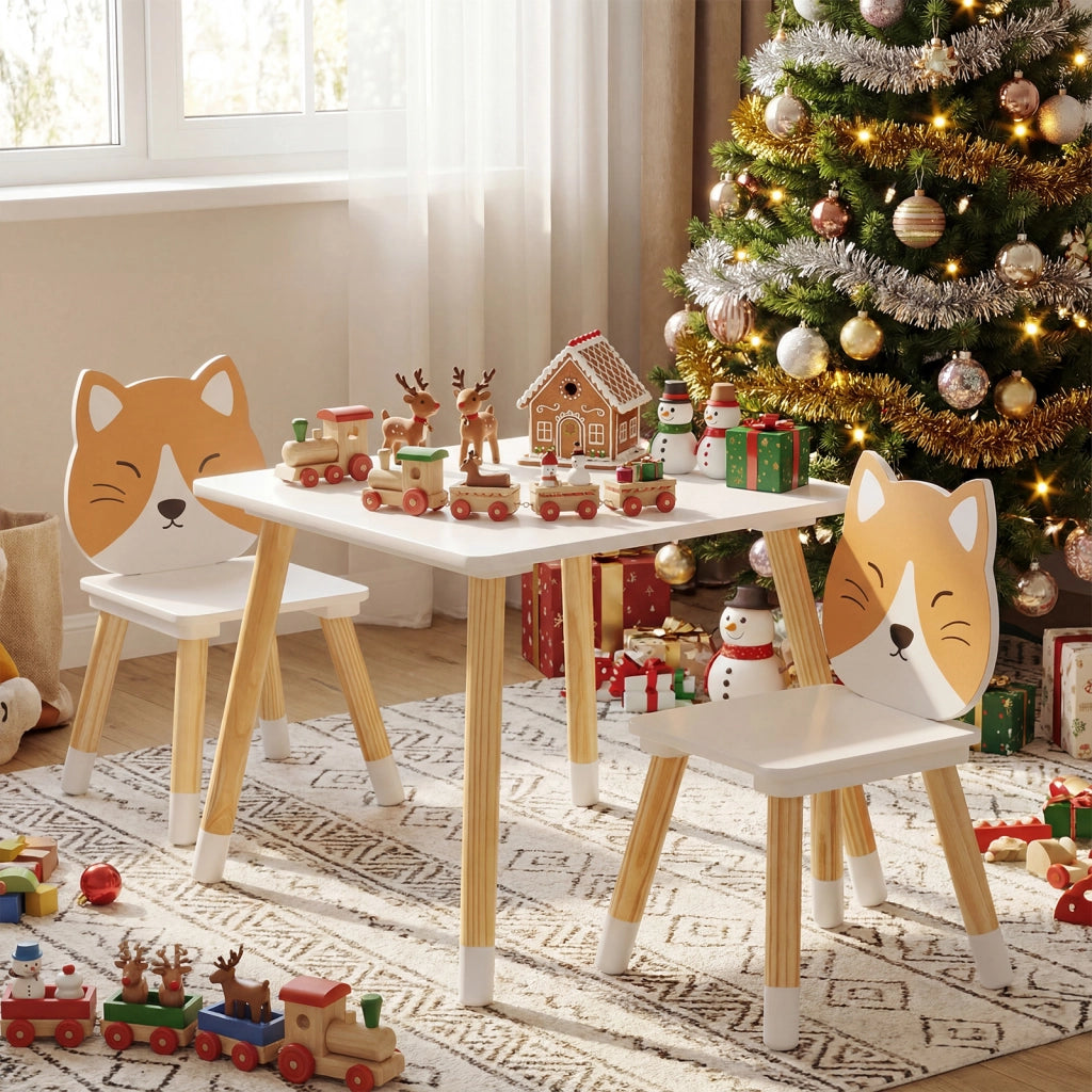 Set tavolo e sedie in legno per bambini per aula asilo e casa, Set scrivania multi-attivit¨¤ per gioco arte lavoretti lettura e apprendimento