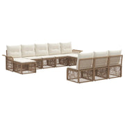 Set Divano da Giardino 10 pcs Beige polyrattan 3434952