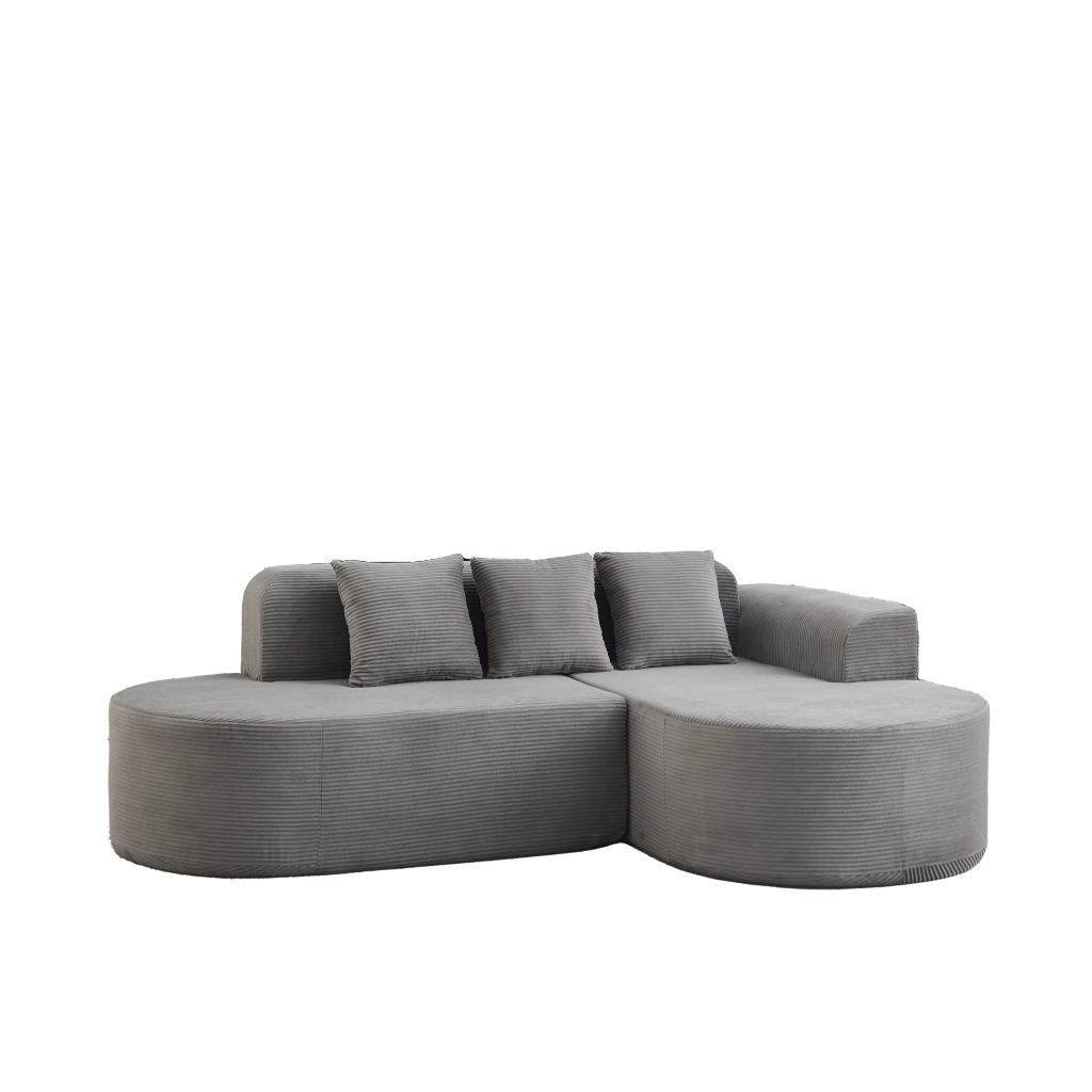Divano angolare 3 posti ¨C Minimal ¨C cord, imbottito, con cuscini, 220cm