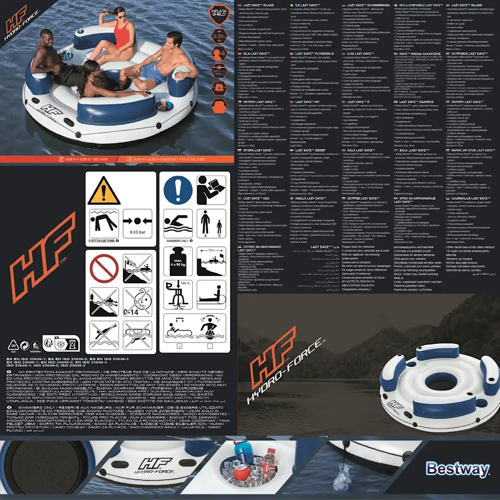 Bestway Isola Galleggiante Hydro-Force 239x63,5 cm 93796