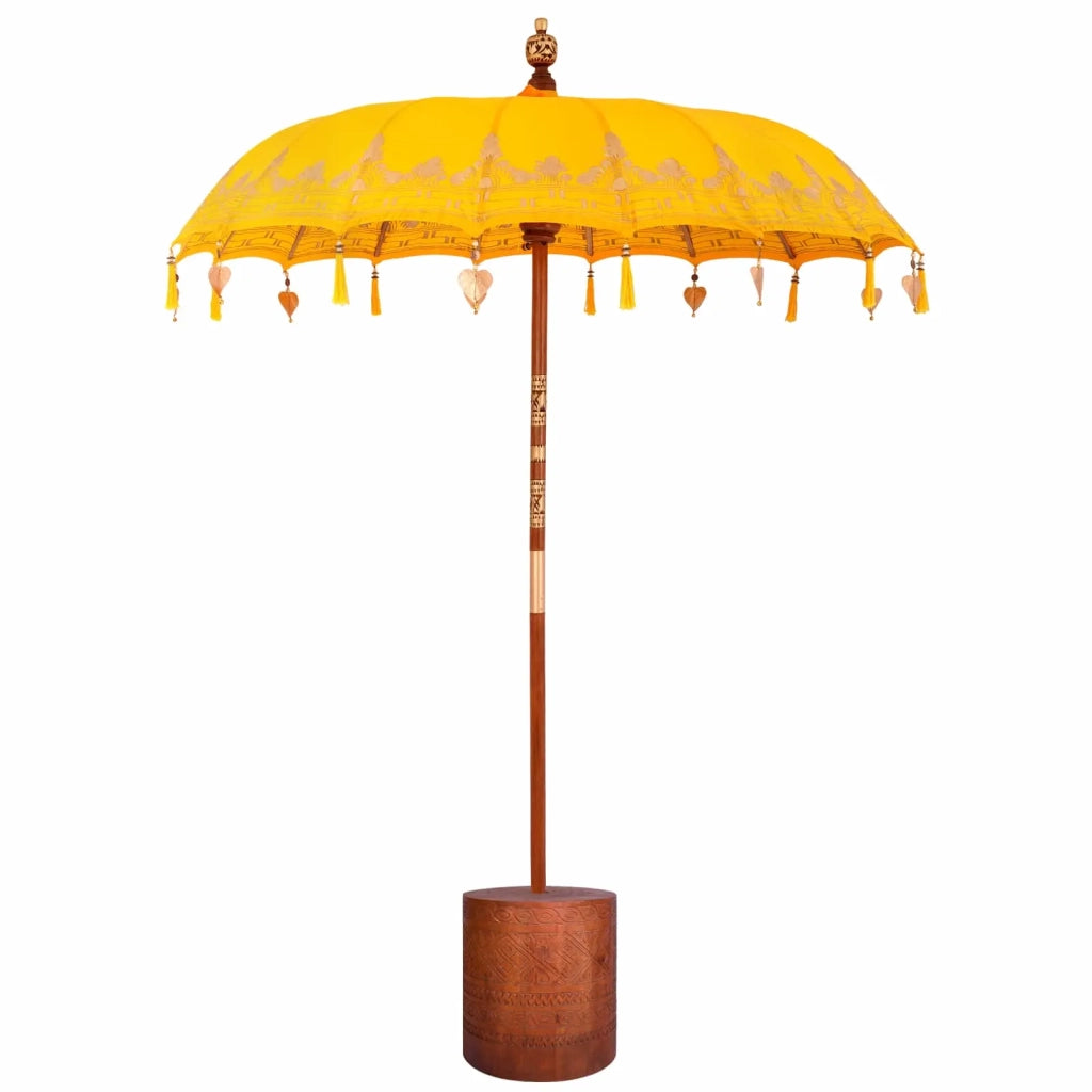 Ombrello balinese con base Giallo e marrone 190 x 190 x 295 cm 3433026