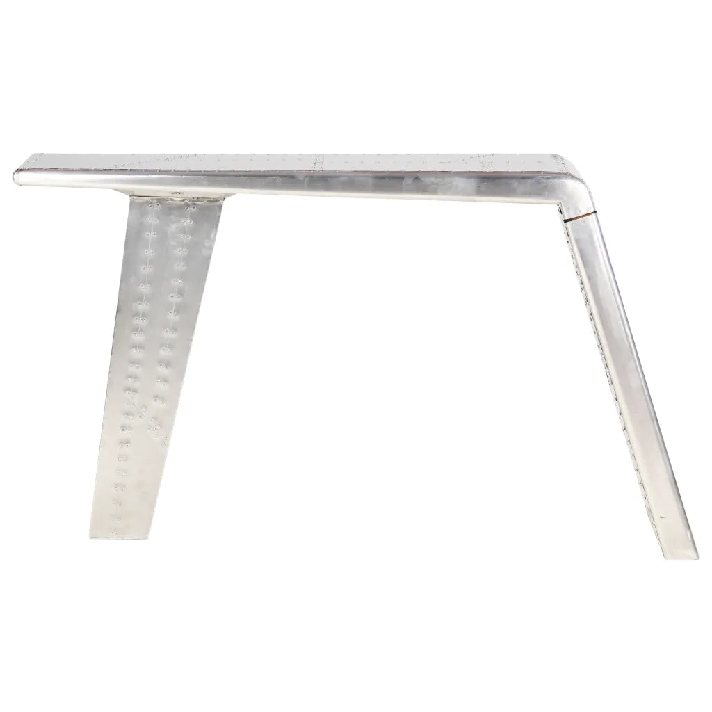 Scrivania | Tavolo da Ufficio Aviator Argento 112x50x76 cm Metallo