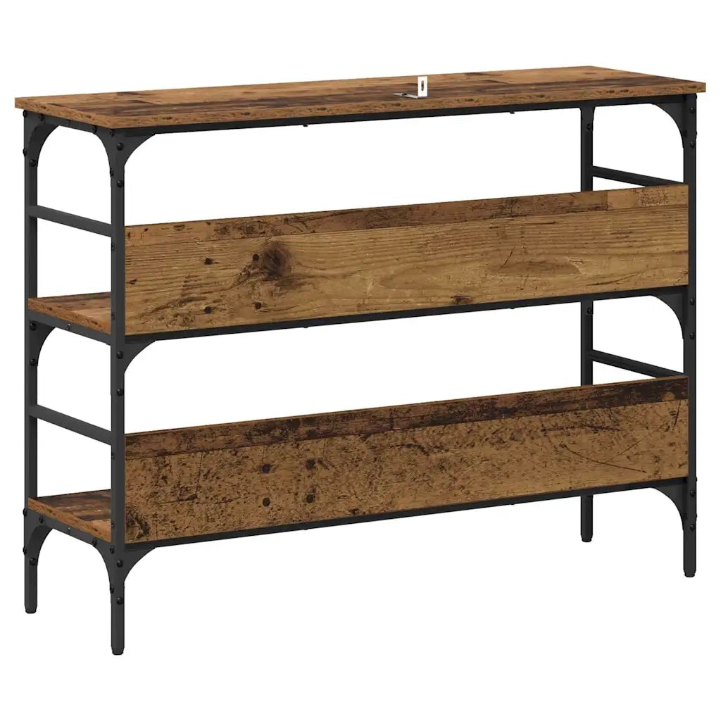 Tavolo consolle con lo scaffale Legno vecchio 100 x 32 x 75 cm 883553