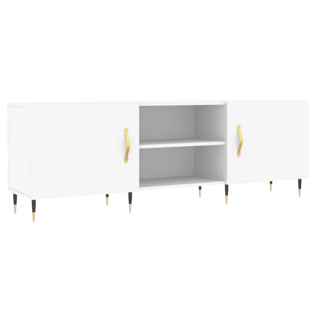 Mobile TV multimediale scaffale TV credenza mobile TV sala da pranzo soggiorno camera da letto 150 x 30 x 50 cm legno ingegnerizzato bianco 02_0025990