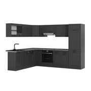 Cucina angolare completa R-Line Antracite rustico/Antracite 287 x 227 cm, PL Antracite Vicco