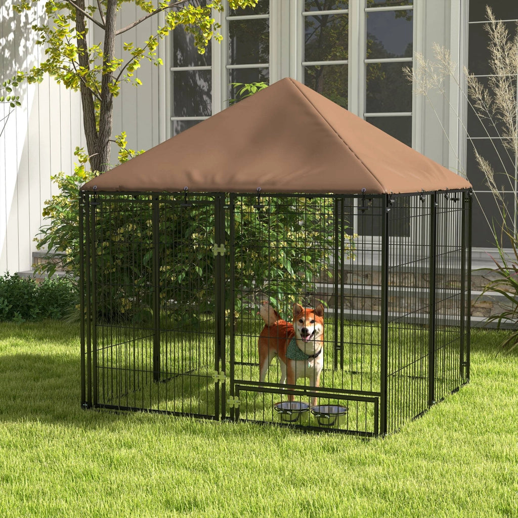 Chenil per Cani Esterno ¨C Zephmum ¨C Grigio Acciaio Oxford 90x120x110