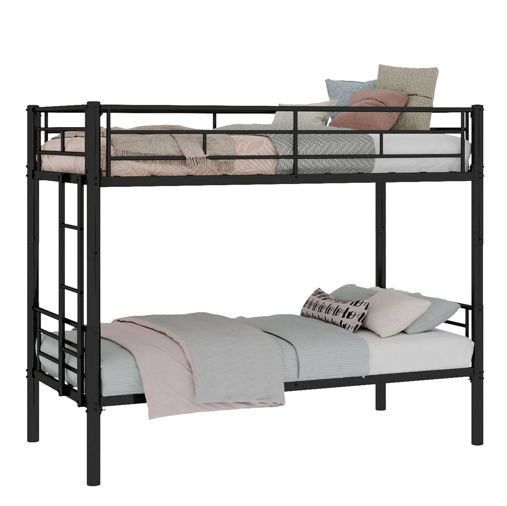 Letto a castello convertibile in due letti separati in ferro nero