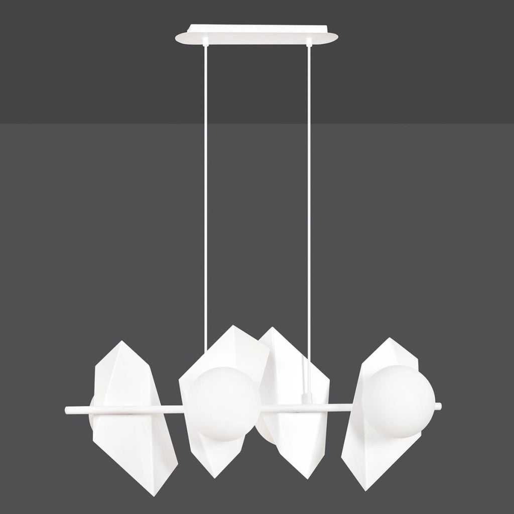 Lampada a sospensione Drifton in acciaio bianco