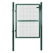 Cancello da giardino in acciaio zincato cancello da giardino cancello per recinzione con serratura maniglia e chiave 106 x 125 cm (L x A) verde 12_0001944