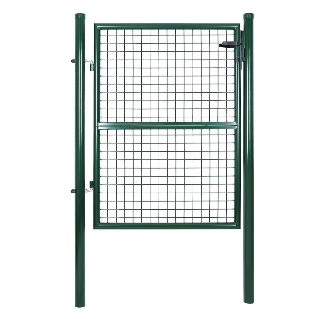 Cancello da giardino in acciaio zincato cancello da giardino cancello per recinzione con serratura maniglia e chiave 106 x 125 cm (L x A) verde 12_0001944