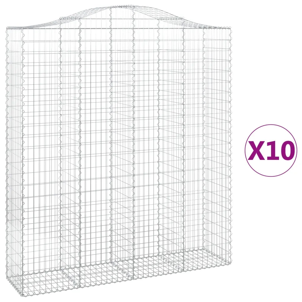 Cesti Gabbioni ad Arco 10 pz 200x50x220/240 cm Ferro Zincato 3145774