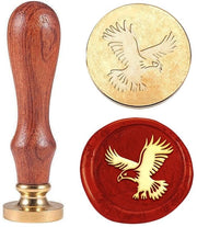 Stempel a Cera - Coperchio in Ottone 25 mm - Manico in Legno - Chiusura per Buste - Decorazione per Matrimoni - Facile da Usare - Stempel a Cera con Coperchio