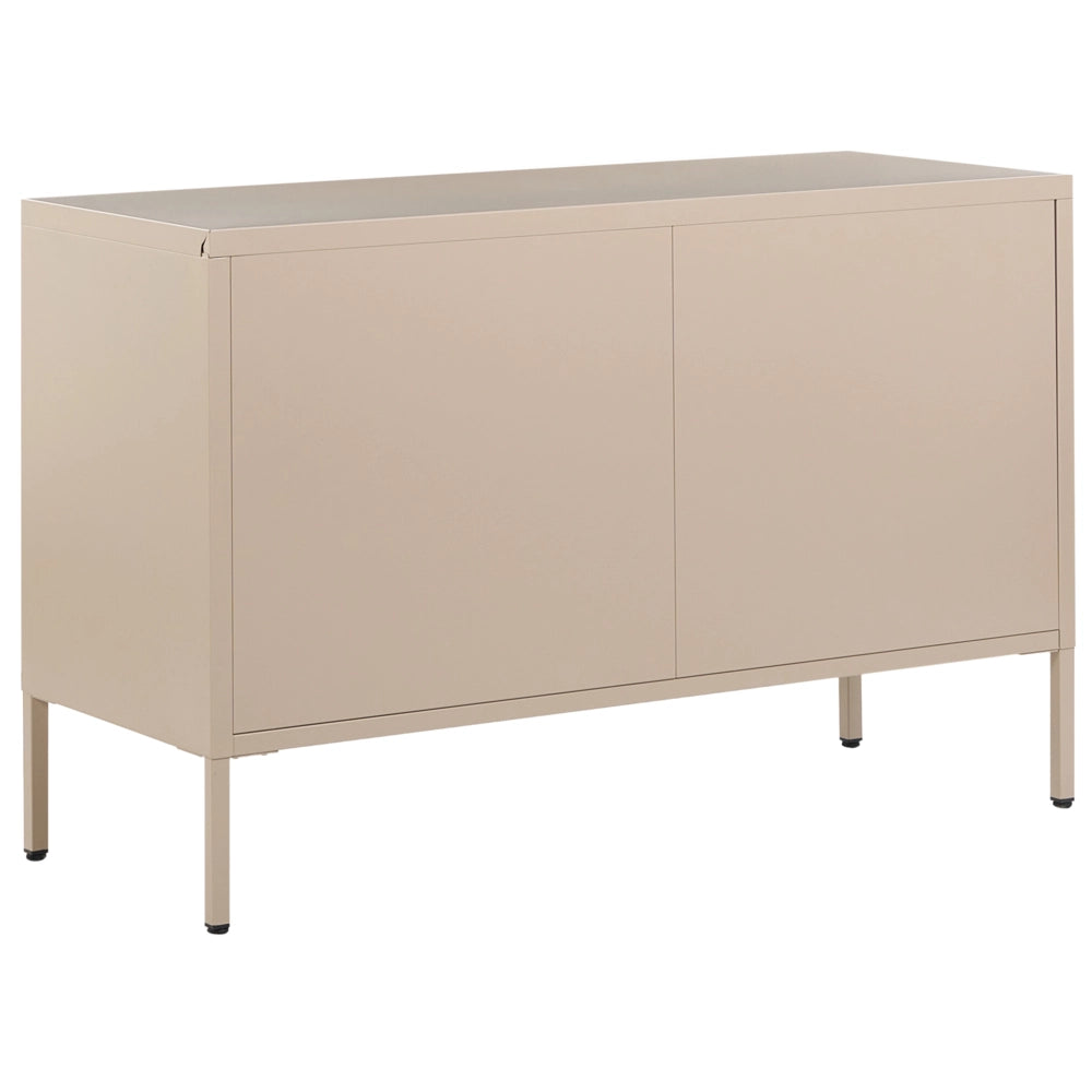 Credenza a 2 ante beige acciaio mobili per ufficio domestico ripiani piedini design industriale