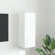 Mobile TV da parete-Mobile TV a Muro-Credenza TV Bianco Lucido 30 x 31 x 80 cm