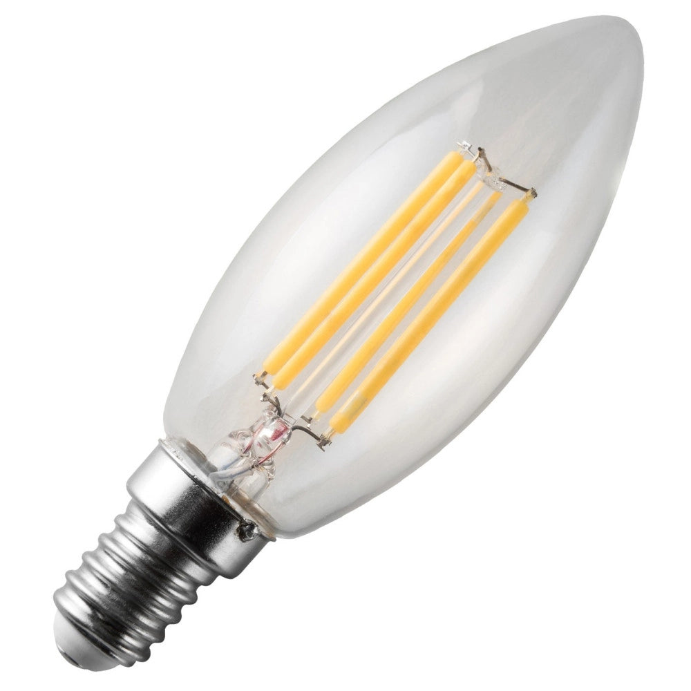 Trade Shop - Lampadina Filamento Led Oliva E14 Filled 4w Equivalente 40w Tradizionale -
