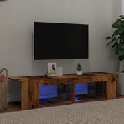 Mobile Porta TV con LED-Mobile per TV-Credenza TV Legno Antico 135x39x30 cm Truciolato