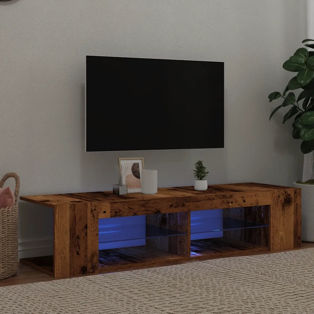 Mobile Porta TV con LED-Mobile per TV-Credenza TV Legno Antico 135x39x30 cm Truciolato