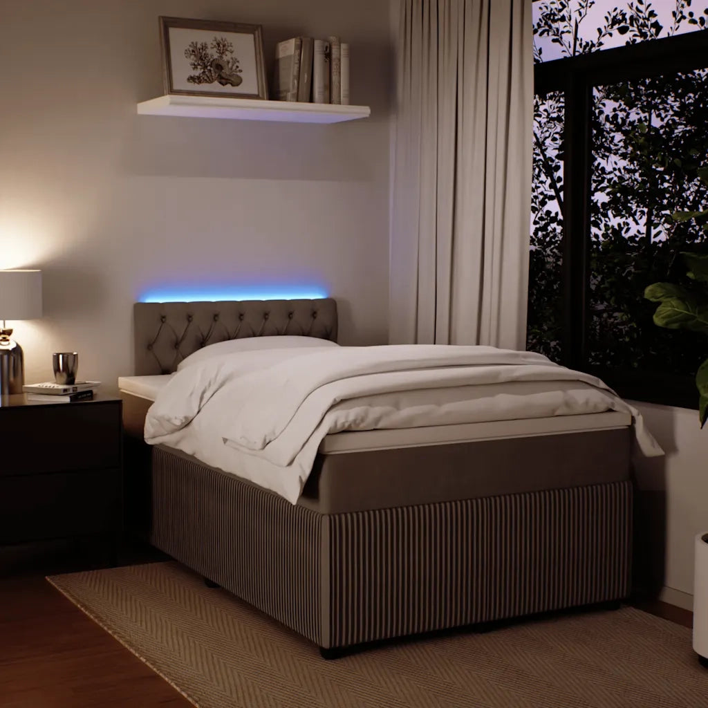 Giroletto a Molle con Materasso Grigio Chiaro 120x200cm Velluto