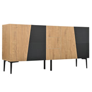 Sideboard con 4 ante e 3 cassetti in legno e metallo 160x40x80 cm