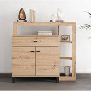 Madia Banos, Credenza un Cassetto, 106x35x101h cm Marrone Rovere Nodi