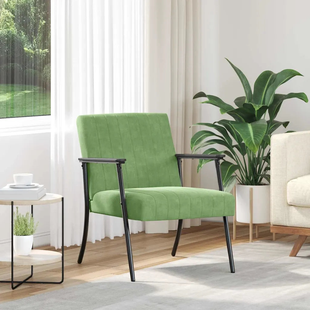poltrona Verde chiaro 59 x 75 x 78 cm Velluto