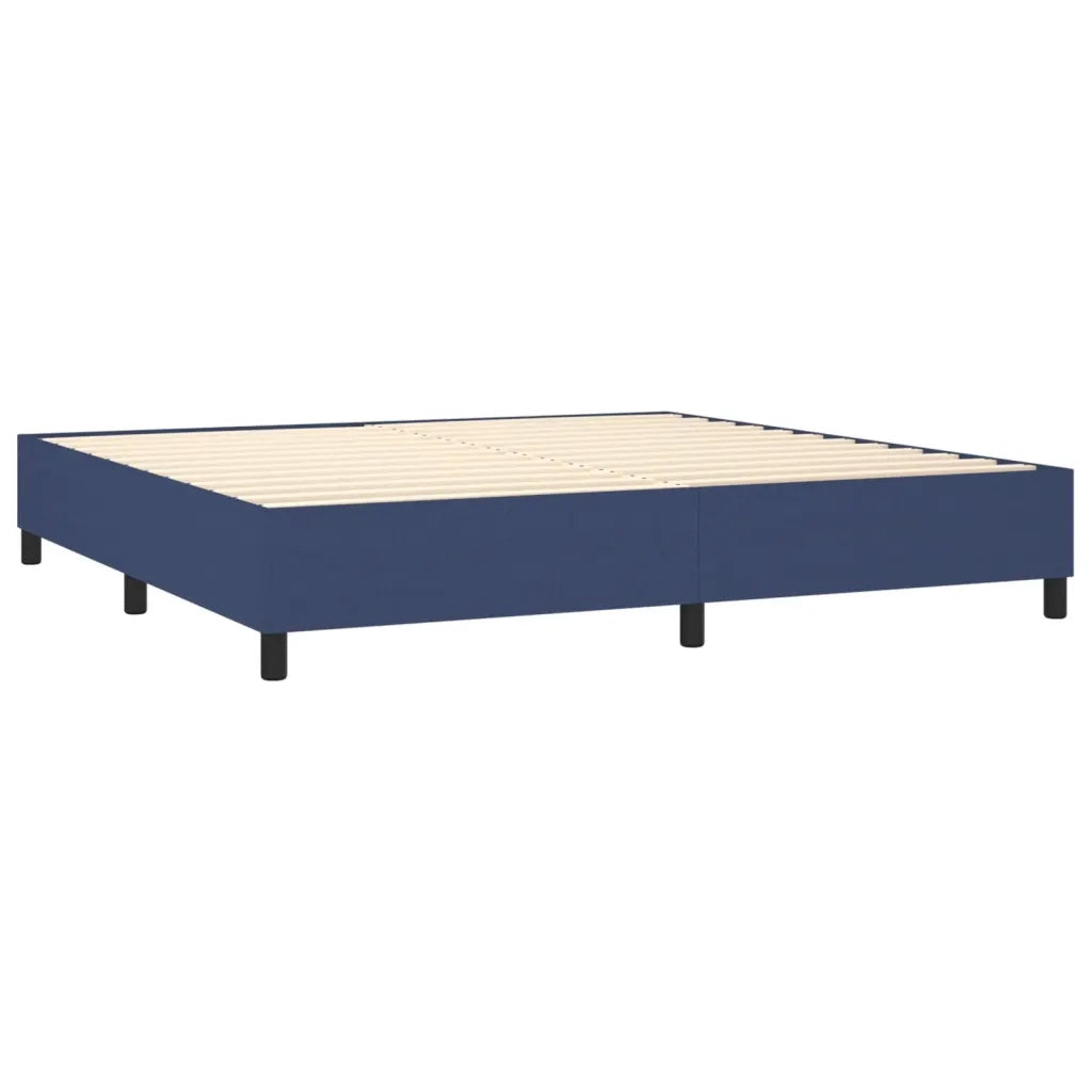 Letto a Molle Materasso e LED Blu 200x200cm in Tessuto 3134747