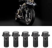 Kit di attacco per freni 5 pezzi - Viti a banjo - Set di giunti - Acciaio inossidabile - Adatto per motocicli - Acciaio di alta qualità - Viti freno