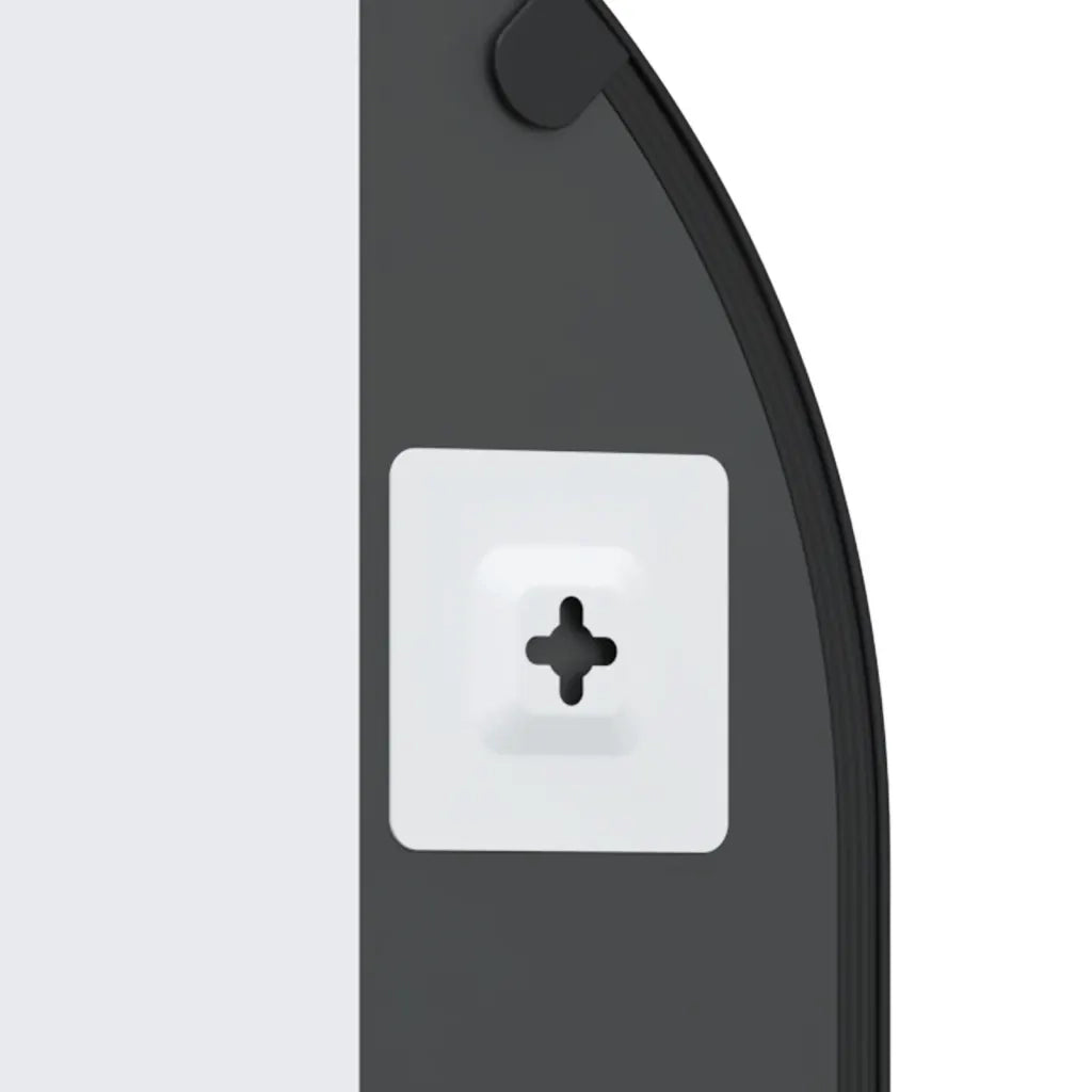 Specchio da Parete Nero 40x80 cm Arco in Ferro 358625