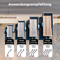 3x Tarpaulin Bracket 108-150 cm for Trailer, Adjustable Aluminium Support für Trailer Covers, Ideal for Flat Tarpaulins