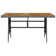 Tavolo Giardino | Tavolino da esterno Grigio 130x70x72cm Polyrattan e Massello Acacia