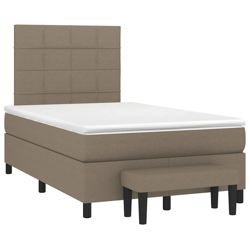 Giroletto a Molle con Materasso Tortora 120x190 cm in Tessuto