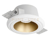 GFA645- FARETTO DA INCASSO D.7,7-12CM IN GESSO RAME GIALLO LUCIDO 1 LUCE ATTACCO GU10