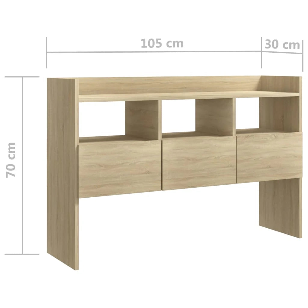 Buffet credenza cassettiera armadio mobile contenitore organizer cucina soggiorno rovere Sonoma 105 x 30 x 70 cm legno ingegnerizzato marrone 02_0031489