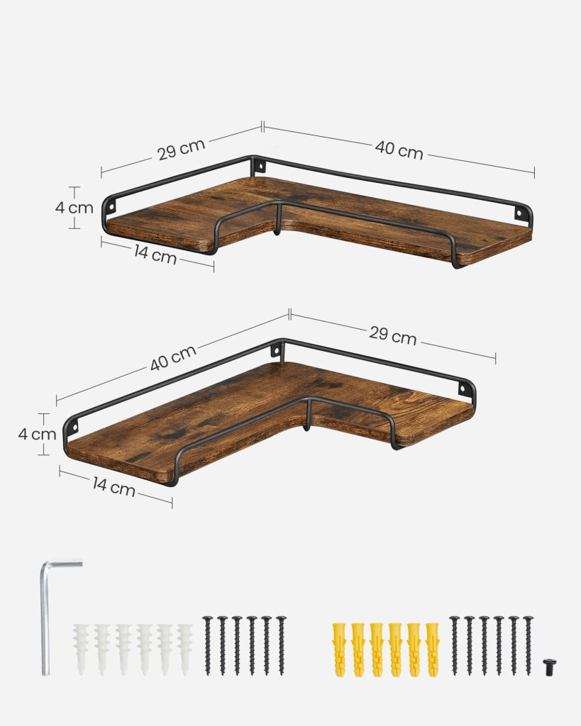 Valora SHELVES 2 pezzi Mensole da parete rustiche per soggiorno x2